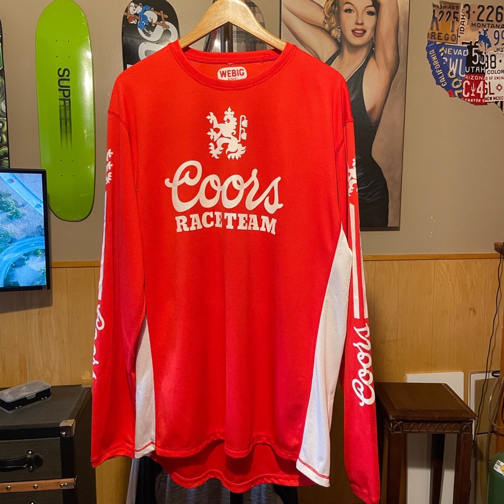WEBIG COORS RACE TEAM JERSEY RED we big Mens size XXL moto jersey - Picture 2 of 8